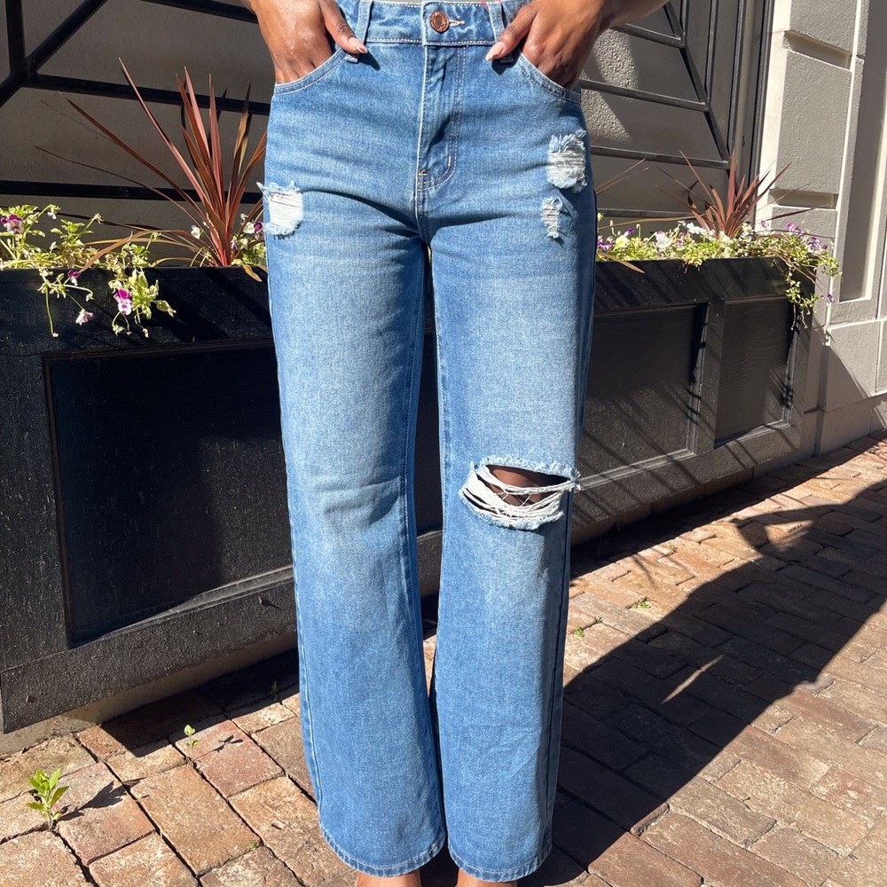 Distressed Denim Jeans